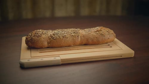 Seeded Bread Loaf on Cutting Board