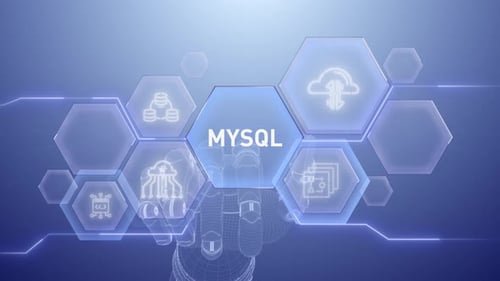 Mysql Hand touching,Digital transformation,Science and artificial intelligence,innovation