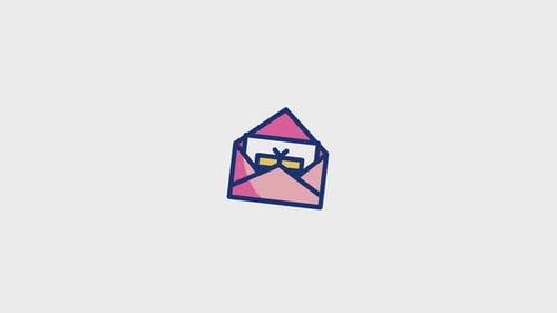 Animated Flat Design Envelope Revealing a Present