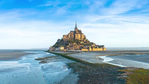Aerial view Hyperlapse .This video is taken in the Mont Saint-Michel.