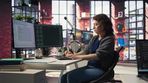 Un trabajador utiliza el sistema de chatbot de IA para guiar las tareas de resolución de problemas