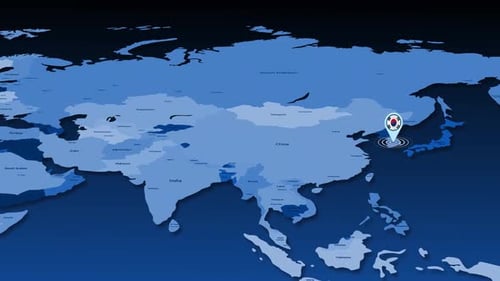 Global Map Location Pointer Animation