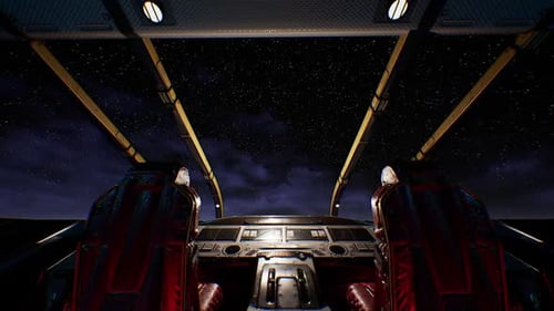 Sci-fi Spaceship Interior Cockpit View 1