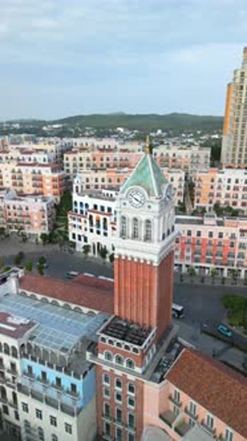 Aerial View of Sunset Town on Phu Quoc Island Vietnam