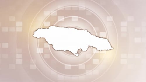 Jamaica Map Outline and Fill Reveal on Digital Background