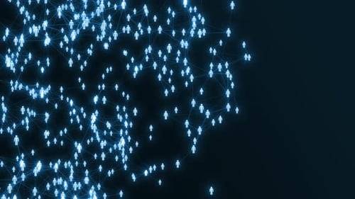 Abstract Digital Network of Connecting People Icons