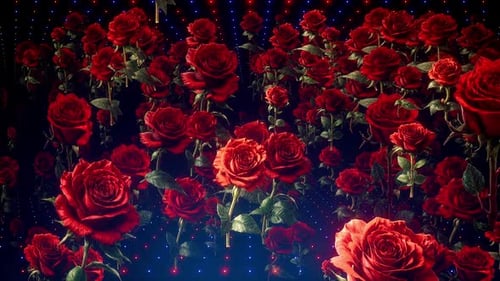Red Roses Garden Romantic Floral Background Loop
