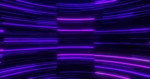 Abstract Neon Light Trails Flowing in a Futuristic Cyberspace Tunnel