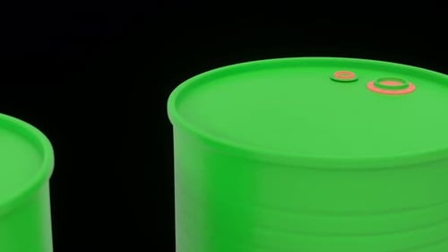 Buifuel Oil Barrels Close Up Black Background