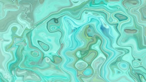 Abstract Fluid Green Turquoise Marble Liquid Flow Background