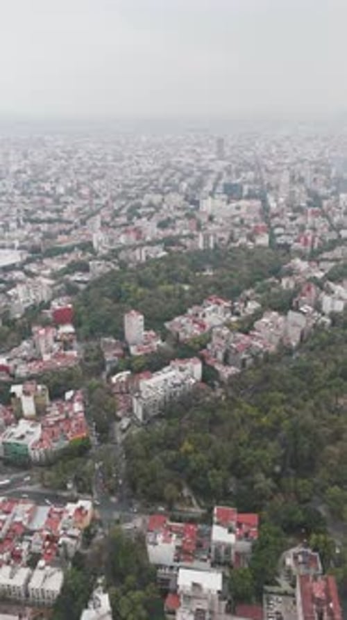 Aerial video over Mexico's capital, Mexico City