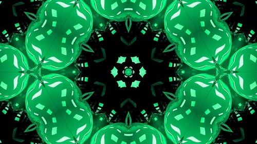 Green Abstract Glossy Kaleidoscope Motion Background Loop