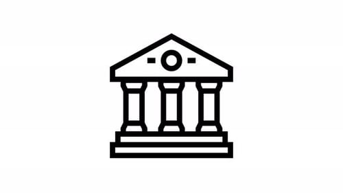 Line Drawn Institutional Building Icon Animation
