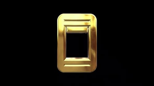 Golden 3D Rotating Geometric Element