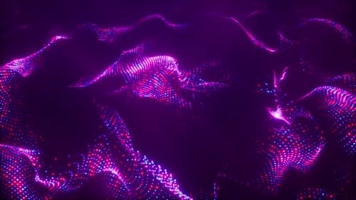 Abstrakte lila Partikelwellenflussanimation