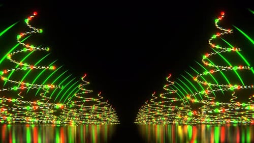 Boucle Vj de fond d'allée de Noël verte et rouge en 4K