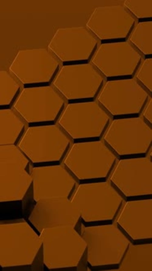 Orange hexagon honeycomb shapes