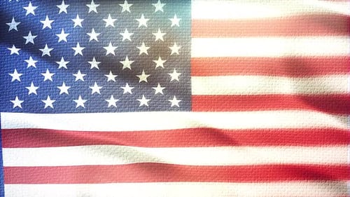 Waving American Flag Background Animation with Texture