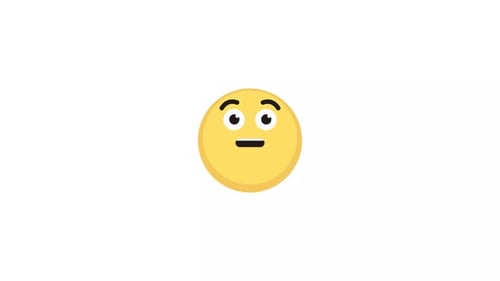 Surprised Yellow Emoji Face Reveal Animation