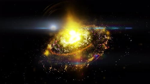 Cosmic Starfield Golden Light Swirl Animation