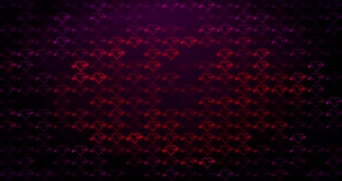 Animated Glowing Heart Pattern Background Loop
