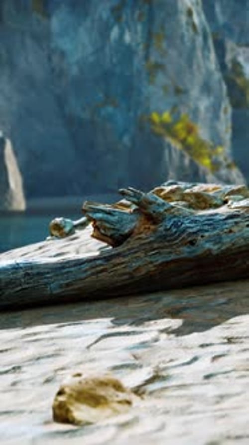 Water Level to the Steep Coastal Cliffs of the Coast of the Sea Lagoon