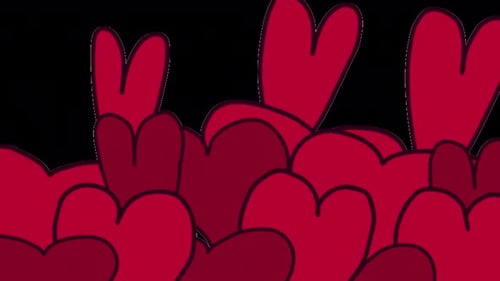 Floating Red Hearts Upward Animation for Love and Celebration