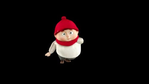 Cute 3D Cartoon Boy Character Dancing Walk Loop