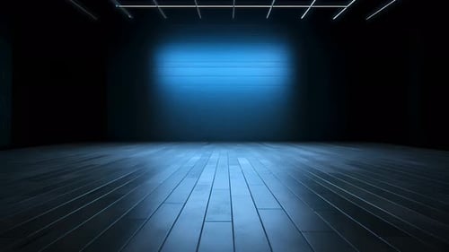 Futuristic Glowing Logo Reveal in Dark Studio