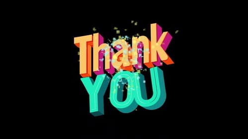 Colorful 3D Thank You Text Reveal Animation