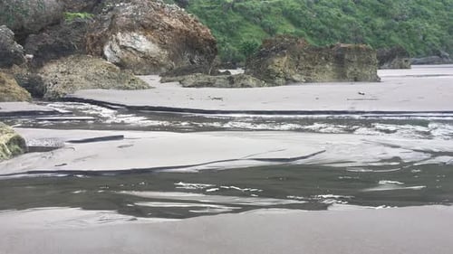 Tranquility video of flowing water at beach