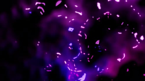 Wellenförmiges Blasenflugzeug mit grellen rosafarbenen und blauen Lichtern, VJ Loop-Hintergrund