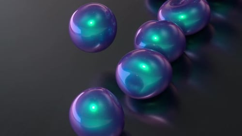 Iridescent Chrome Bouncy Balls Falling Infinite Loop 4K