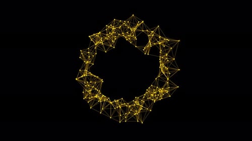 3D animation of the geometric shape of a lattice in space. Alpha Channel.