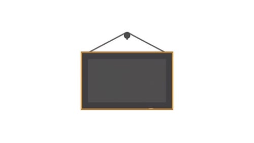 Animated Flat Design Blackboard with Math Equation