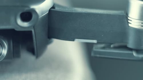 Drone Camera propellers and sensors, hyper close up, aerial photography gear, professional film equi