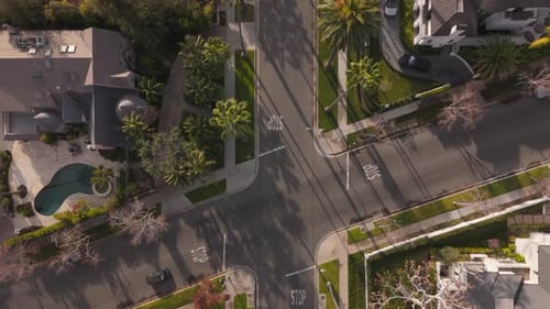 An Aerial View Capturing a Stunning Beverly Hills Neighborhood Located in Los Angeles California