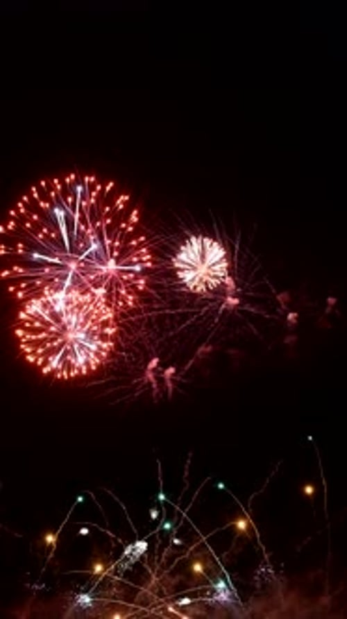 Spectacular Abstract Fireworks Display Lighting Up the Night Sky for Festive Celebrations and