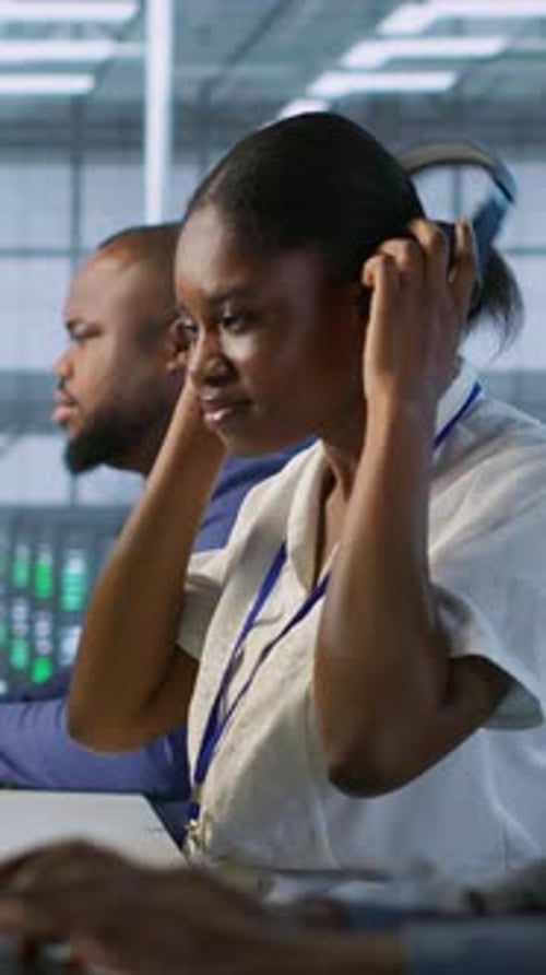 Vertical Video Engineer Arrives in Data Center Puts Headphones on Implementing AI Systems