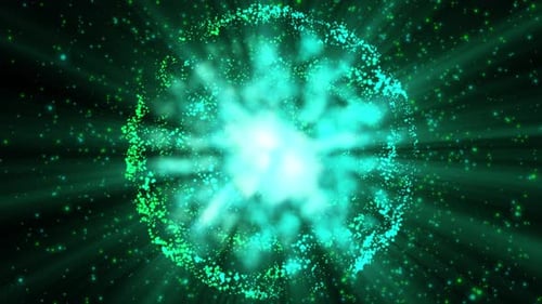 Glow Sphere with dots. Abstract Background 4K Size