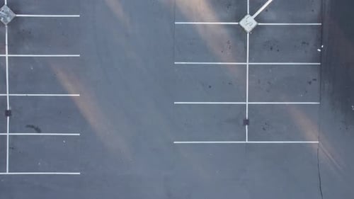 Aerial view of empty spaces on a parking lot