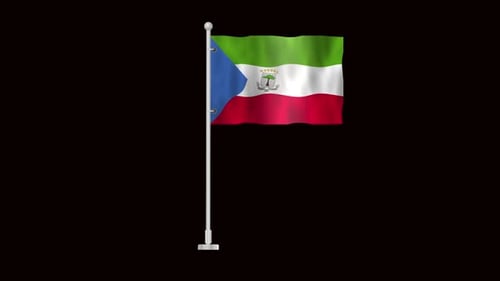 Equatorial Guinea Flag Waving Animation