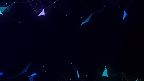 Abstrakte polygonale Plexuslinien, Punkte, Dreiecke. Blauer, lila, neonfarbener, magischer High-Tech-Hintergrund
.