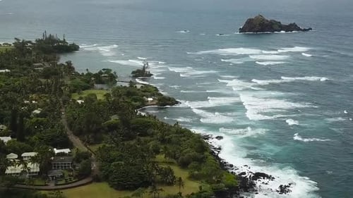 Drohne, Luft, Strand, Wellen, Hawaii, Wald, Ozean