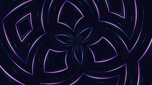 Abstract Glowing Neon Geometric Lines Loop Background