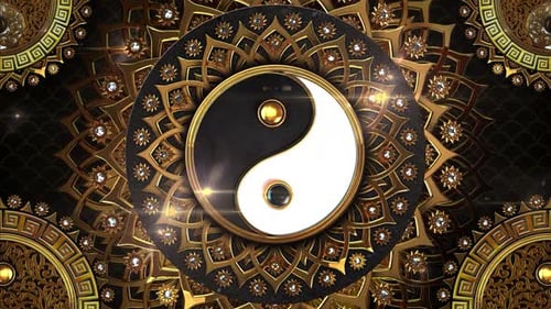 Goldener Yin Yang Schmuck