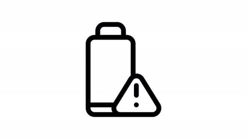 Animated Battery Warning Line Icon