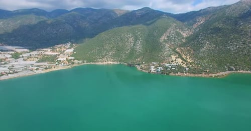 Vue aérienne de la zone côtière de la région de Kalkan. Province de Mugla, Turquie