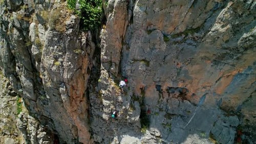 Extreme Hiking Trail on Cliff Wall