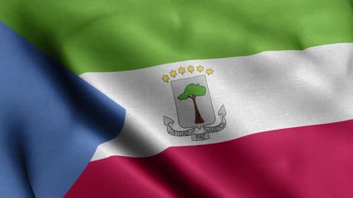 Equatorial Guinea Flag Waving Seamless Loop Animation